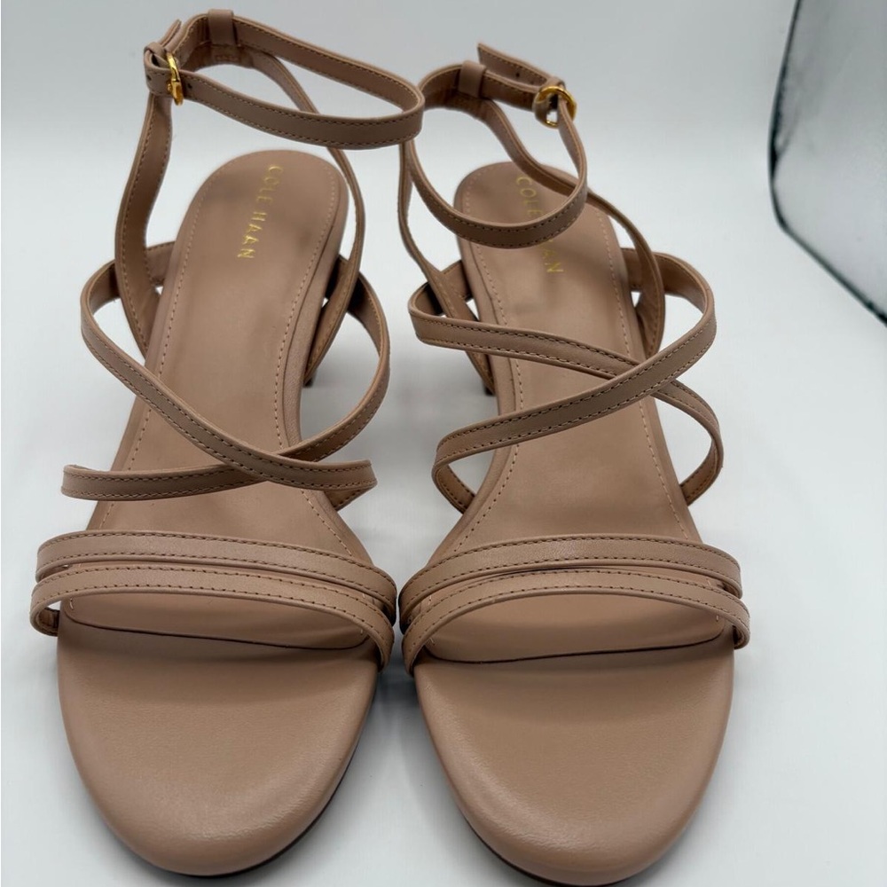 Cole Haan Taupe Strappy Ankle Strap Sandals